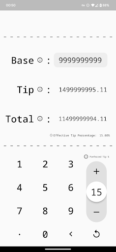 Palindromic Tip Calculator Screen 3