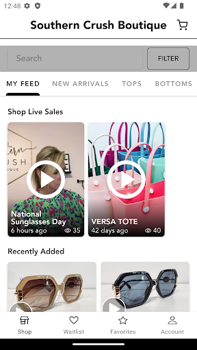 Android application Southern Crush Boutique screenshort