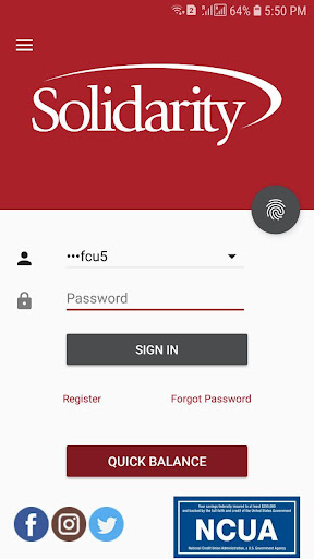 Android application Solidarity CFCU screenshort