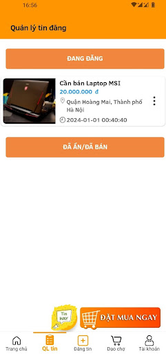 Android application Mua bán Rao vặt screenshort
