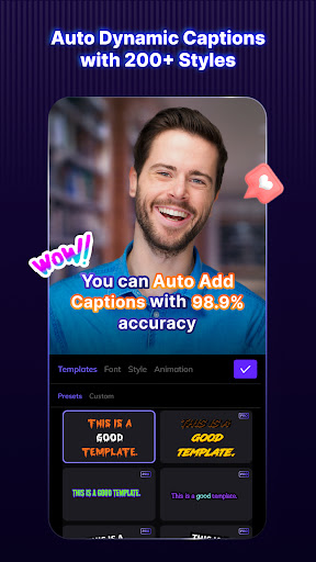 Screenshot of Blink Captions by Vozo AI
