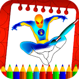 Spider Superhero Coloring Book Pages for kids icon