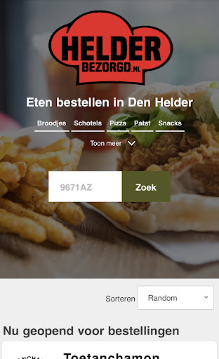 Android application Helder Bezorgd screenshort