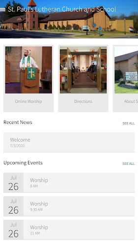 Android application St Paul's Lutheran Church and screenshort