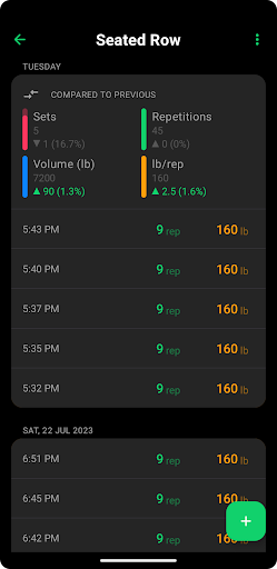 Android application Setgraph: Workout Tracker screenshort