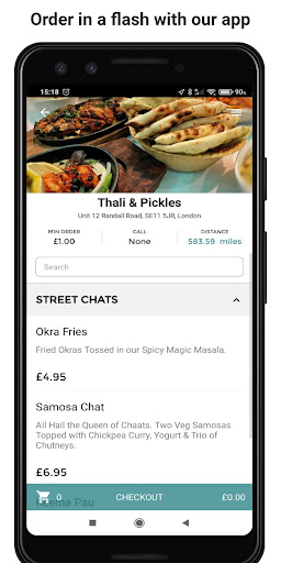 Android application Thali & Pickes screenshort