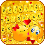 Cover Image of Скачать Glitter Gold Love Emojis Keybo  APK