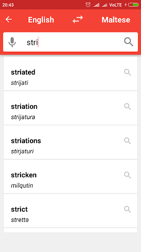 Android application English To Maltese Dictionary screenshort