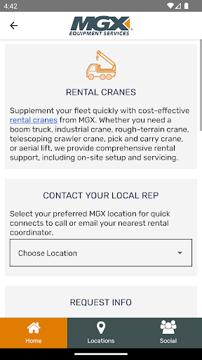 MGX Equipment Services Screen 3