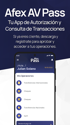 Android application AfexAV Pass screenshort