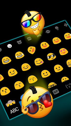 Blue Neon Tech Keyboard Theme Screen 3