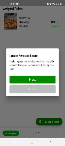 Android application Farska Drivers screenshort