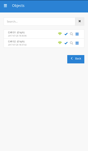 TrackMyCar Mobile Screen 2