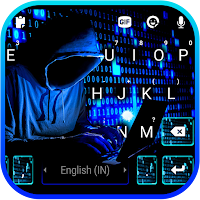 Фон клавиатуры Neon Blue Hacker