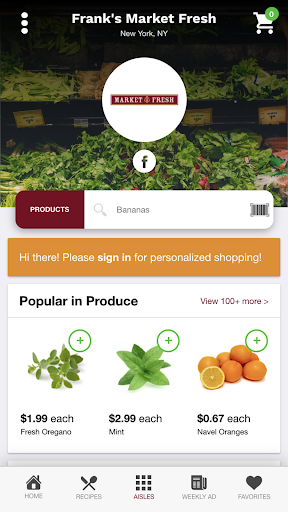 Android application Frank's Market Fresh screenshort