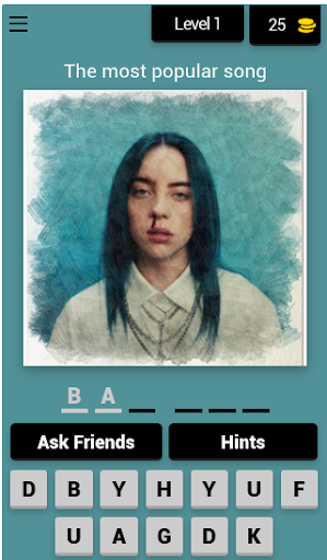 Screen of the APK I think the song Billie Eilish 1656007986