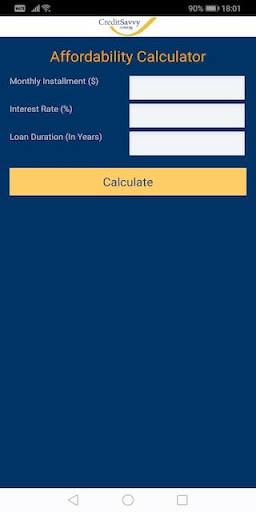 Loan Calculator Property Screen 3