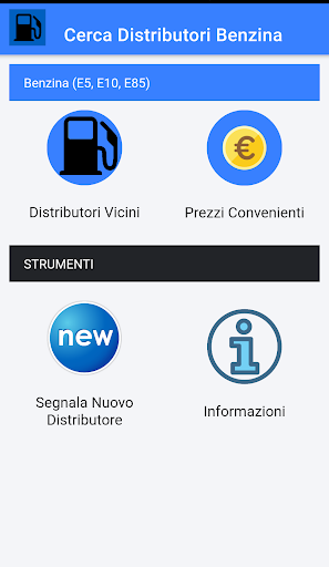 Android application Cerca Distributori Benzina screenshort
