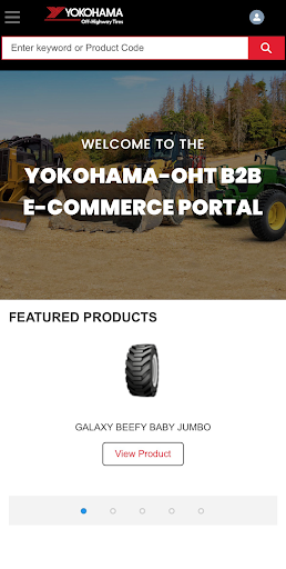 Android application Yokohama-OHT B2B E-Commerce screenshort