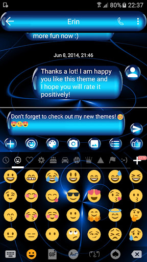 SMS Messages SpheresBlue Theme Screenshot 4 - AppWisp.com