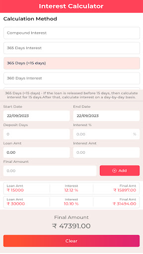Interest Calculator- Jewellers Screen 3