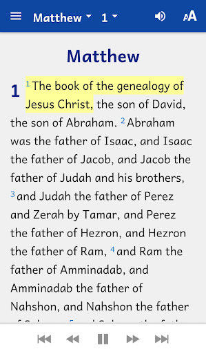 Screenshot of ESV Audio Bible