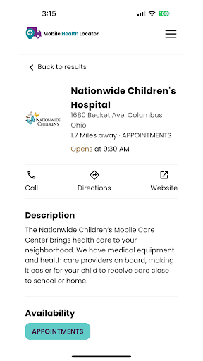 Mobile Health Locator Screenshot 3 - AppWisp.com
