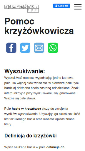 Android application Hasła do krzyżówek screenshort