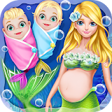 Mermaid Newborn Twins Baby icon