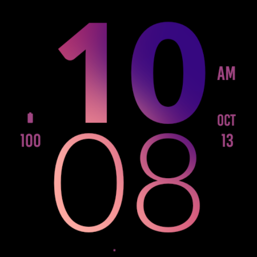 Purple Large Watch Face screenshot 3