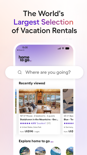 Android application Vacation Rentals - HomeToGo screenshort