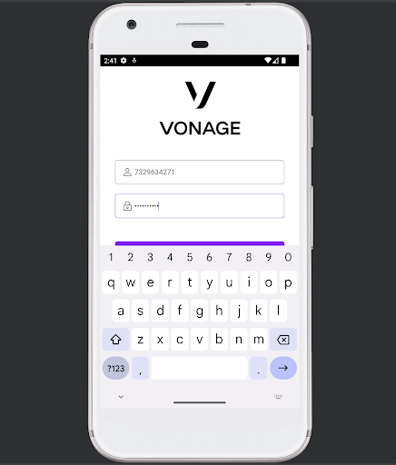 Android application Vonage® Enterprise SMS screenshort