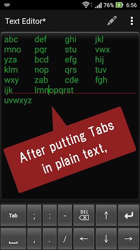 Android application Tab keyboard screenshort