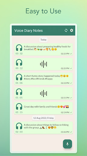 My Voice Diary : Daily Journal Screen 3