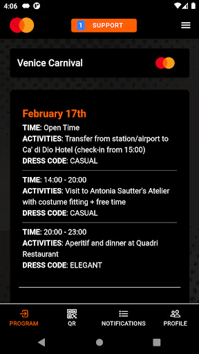 Mastercard Events Screen 2