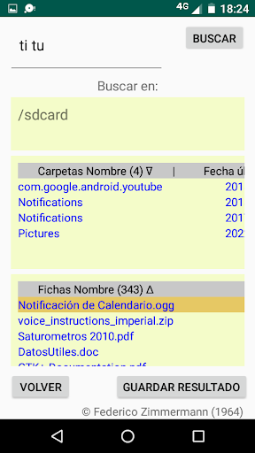 Android application Explorar Carpetas screenshort