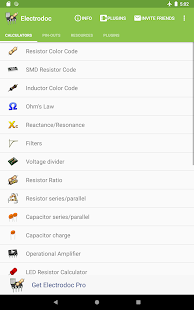Electrodoc - electronics tools Screenshot