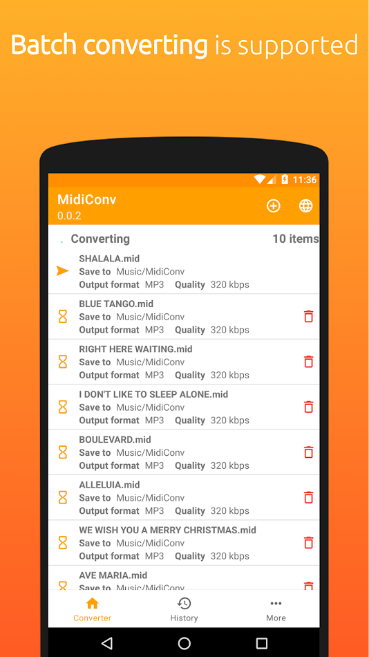 #1. MidiConv, MIDI to MP3, FLAC... (Android) بواسطة: Banana Studio