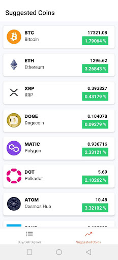 Crypto Signals (Spot Trading) Screen 2