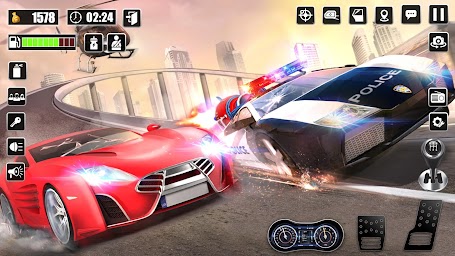 Police Car Racing : Mega Ramps