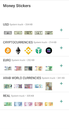 Android application Money Stickers screenshort