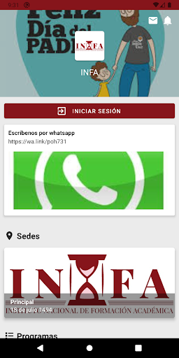 Android application INFA screenshort