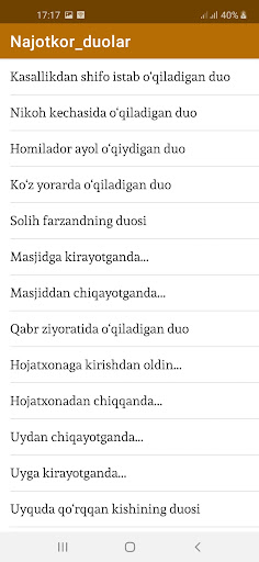 Android application Najotkor duolar screenshort
