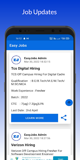 Easy Jobs Screen 2