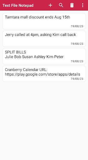 Simple text file notepad Screen 3