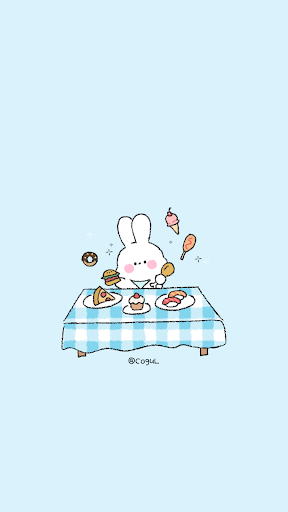 Android application 카카오톡 테마 - 먹보 바니_블루 screenshort