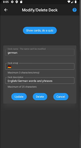 RepeatLearnGerman Screen 3
