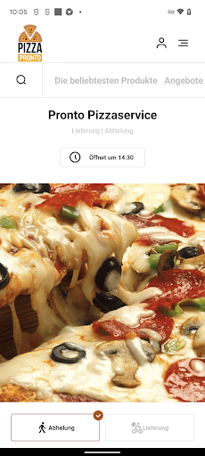 Android application Pronto Pizza Service GE screenshort