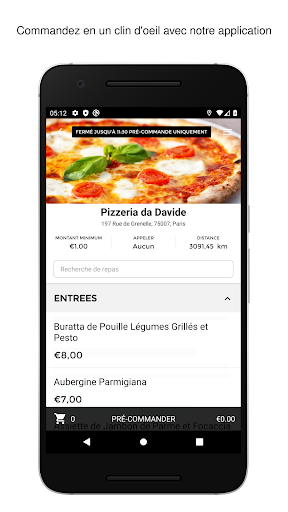 Android application Pizzeria da Davide screenshort