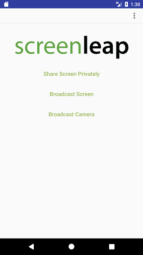 Android application Live Camera and Screen Sharing screenshort